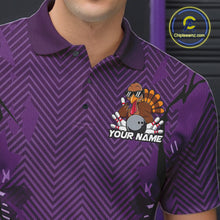 Load image into Gallery viewer, Purple Custom Funny Turkey Bowling Jerseys, Bowling Team League Shirt Men Bowlers Outfit IPHW10811