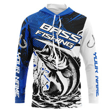 Load image into Gallery viewer, Personalized Bass Fishing Jerseys, Bass Long Sleeve Tournament Fishing Shirts Fishing Gifts | Blue IPHW6206