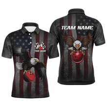 Load image into Gallery viewer, Vintage American Flag Eagle Bowling Custom Team Shirts For Men And Women, Patriotic Bowling Jersey IPHW6697