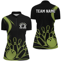 Load image into Gallery viewer, Custom Vintage Ladies Bowling Shirts, Classic Bowling Team Shirts Bowling Jerseys | Green IPHW7272