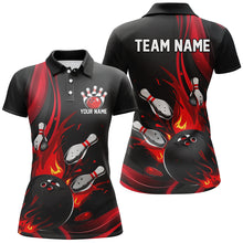 Load image into Gallery viewer, Black And Red Custom Bowling Uniforms Bowling Shirts For Women, Bowling Team League Shirts IPHW7273