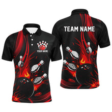 Load image into Gallery viewer, Black And Red Custom Bowling Uniforms Bowling Shirts For Men, Bowling Team League Shirts IPHW7273