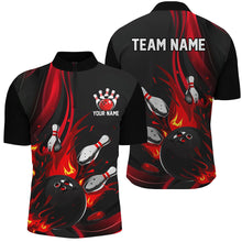 Load image into Gallery viewer, Black And Red Custom Bowling Uniforms Bowling Shirts For Men, Bowling Team League Shirts IPHW7273