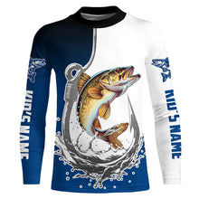 Load image into Gallery viewer, Fishing Hook Custom Walleye Long Sleeve Tournament Fishing Shirts, Walleye Fishing Jerseys IPHW5634