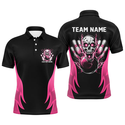 Custom Multi-Color Flame Skull Bowling Shirts For Team, Bowlers Outfit Bowling Jerseys For Men And Women IPHW6558
