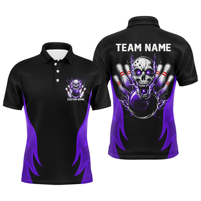 Custom Multi-Color Flame Skull Bowling Shirts For Team, Bowlers Outfit Bowling Jerseys For Men And Women IPHW6558