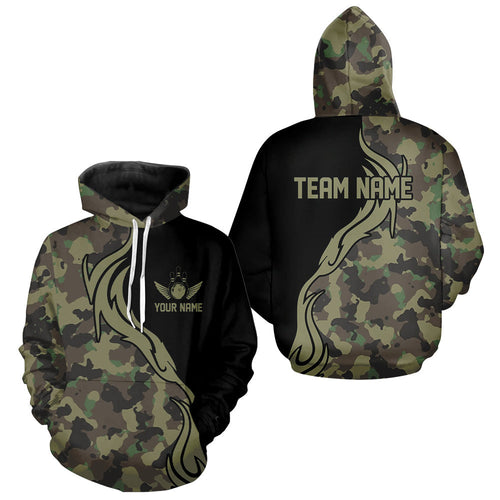 Military Green Camo Custom Army Bowling Team Shirts, Bowling League Shirts For Men And Women IPHW5515