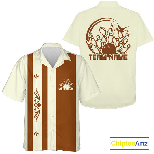 Custom Classic Vintage Bowling Team Shirts, 50S Retro Bowling Button Up ShirtIPHW10869