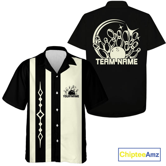 Custom Classic Vintage Bowling Team Shirts, 50S Retro Bowling Button Up Shirt IPHW10876