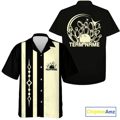 Custom Classic Vintage Bowling Team Shirts, 50S Retro Bowling Button Up Shirt IPHW10876