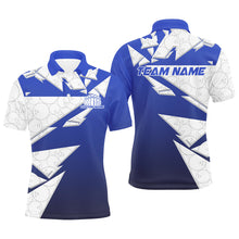 Load image into Gallery viewer, Custom Blue Bowling Team Shirts For Men And Women, Bowling Ball Pattern Bowlers Outfits IPHW6271