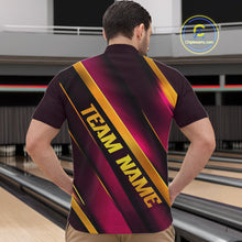 Load image into Gallery viewer, Custom Pink And Gold Bowling Tournament Shirts For Men And Women With Name, Bowler Outfit IPHW10646
