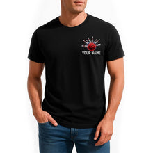Load image into Gallery viewer, Custom Bowling T-Shirts For Men, American Flag Patriotic US Bowling Team Outfit IPHW9069