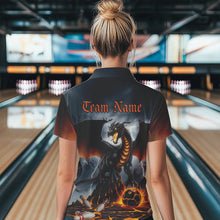 Load image into Gallery viewer, Custom Thunder Lightning Dragon Bowling Quarter-Zip Shirts For Women Bowling Team Shirt IPHW8300