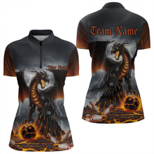 Load image into Gallery viewer, Custom Thunder Lightning Dragon Bowling Quarter-Zip Shirts For Women Bowling Team Shirt IPHW8300