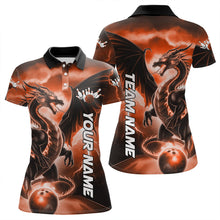 Load image into Gallery viewer, Custom Orange Thunder Lightning Dragon Bowling Polo Shirts For Men, Dragon Bowling Uniform IPHW8304