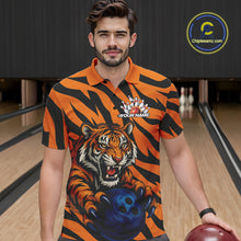 Load image into Gallery viewer, Custom Tiger Bowling Team Polo Shirts For Men, Tiger Bowling Team Uniform Bowler Outfit IPHW9025