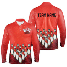 Load image into Gallery viewer, Custom Christmas Bowling Shirts For Men, Funny Penguin Bowling Pins Bowling Team Outfit IPHW7869