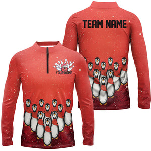 Custom Christmas Bowling Shirts For Men, Funny Penguin Bowling Pins Bowling Team Outfit IPHW7869