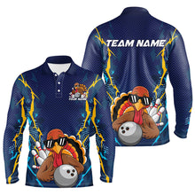 Load image into Gallery viewer, Custom Funny Turkey Bowling Team Shirts For Men, Thanksgiving Bowling Uniform Bowler Outfit IPHW7872