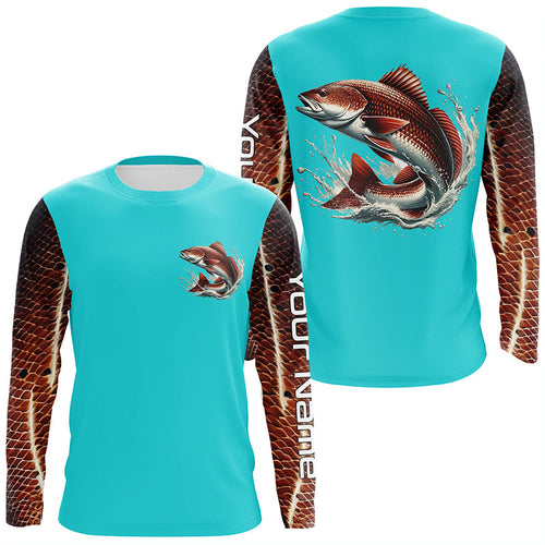 Redfish Puppy Drum Fishing Custom Performance Long Sleeve Uv Protection Shirts, Saltwater Fishing IPHW7065