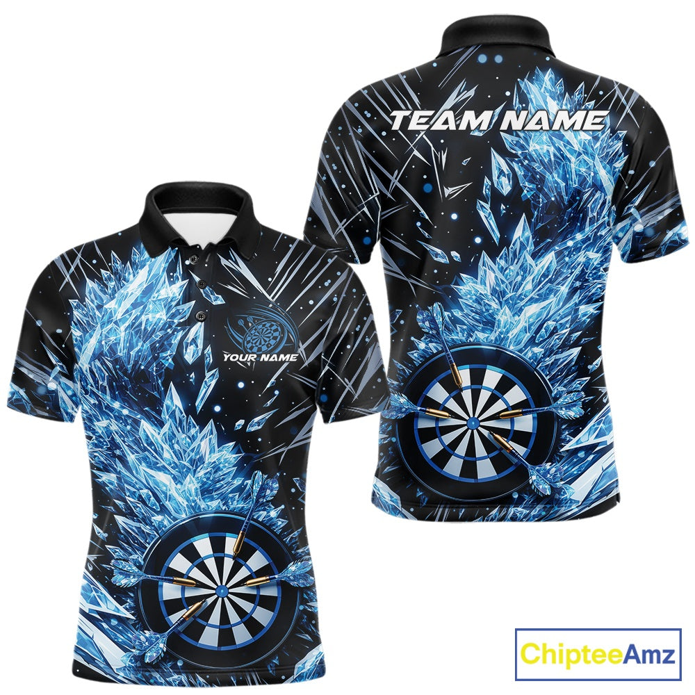 Custom Blue Ice Crystal Dart Jerseys, Ice Dart Team Multi Styles Shirts For Men, Women And Kids IPHW10403