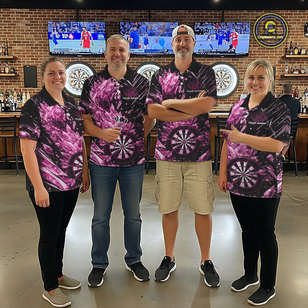 Custom Pink Ice Crystal Dart Jerseys, Ice Dart Team Multi Styles Shirts For Men, Women And Kids IPHW10405
