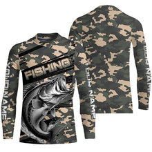 Load image into Gallery viewer, Largemouth Bass Fishing Camo Custom Long Sleeve Shirts, Patriotic Bass Fishing Jerseys IPHW6043