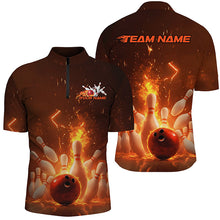 Load image into Gallery viewer, Custom Flame Bowling Shirts For Men, Fire Bowling Team League Shirt Bowler Uniform Outfits IPHW7890