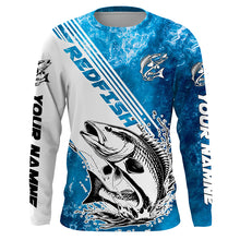 Load image into Gallery viewer, Redfish Fishing Custom Long Sleeve Performance Shirts, Saltwater Redfish Fishing Shirts IPHW6306