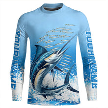 Load image into Gallery viewer, Marlin Fishing Custom Long Sleeve Performance Fishing Shirts, Marlin Saltwater Fishing Shirt IPHW7073