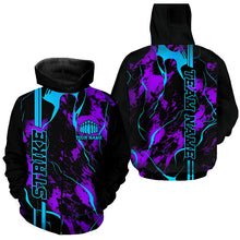 Load image into Gallery viewer, Custom Blue And Purple Camo Strike Bowling Shirts For Men And Women, Bowling Team Uniform With Name IPHW5386