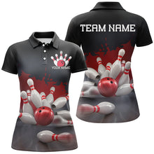 Load image into Gallery viewer, Custom Black And Red Bowling League Shirts, Bowling Team Jerseys Bowling Shirts For Women IPHW7675