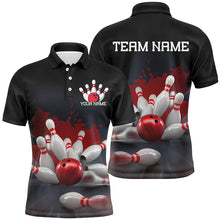 Load image into Gallery viewer, Custom Black And Red Bowling League Shirts, Bowling Team Jerseys Bowling Shirts For Men IPHW7675