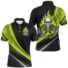 Load image into Gallery viewer, Custom Skull Men'S Pickleball Polo Shirts, "Stay Out Of The Kitchen" Pickleball Attire | Green IPHW6906