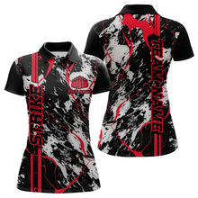 Load image into Gallery viewer, Custom Gray And Red Strike Bowling Polo Shirts For Women, Bowling League Team Uniform IPHW8861