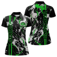 Load image into Gallery viewer, Custom Gray And Green Strike Bowling Polo Shirts For Women, Bowling League Team Uniform IPHW8862