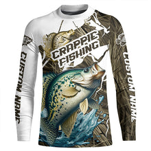 Load image into Gallery viewer, Custom Crappie Fishing Jerseys, Crappie Long Sleeve Fishing League Shirts | Grass Camo IPHW6363