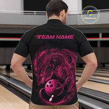 Load image into Gallery viewer, Custom Black And Pink Dragon Bowling Shirts, Bowling League Shirt Dragon Men Jersey IPHW10703