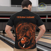 Load image into Gallery viewer, Custom Black And Orange Dragon Bowling Shirts, Bowling League Shirt Dragon Men Jersey IPHW10707