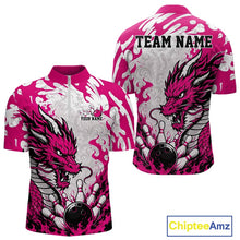 Load image into Gallery viewer, Pink and white sports jersey with dragon design on a white background
