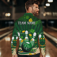 Load image into Gallery viewer, Custom Green St Patrick&#39;S Day Bowling Long Sleeve Polo Shirts For Men, Celtic Team Bowling Outfits IPHW8375