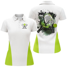 Load image into Gallery viewer, Custom Watercolor Pickleball Polo Shirts, women's Pickleball Outfits | Green IPHW6932