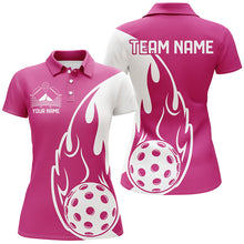 Load image into Gallery viewer, Custom Pink Flame Pickleball Shirts For Women, Pickleball Team Uniform Women'S Outfit IPHW7451
