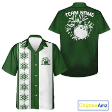 Load image into Gallery viewer, Custom Retro 50S Christmas Bowling Button Up Shirts, Vintage Xmas Bowling Shirt IPHW10105