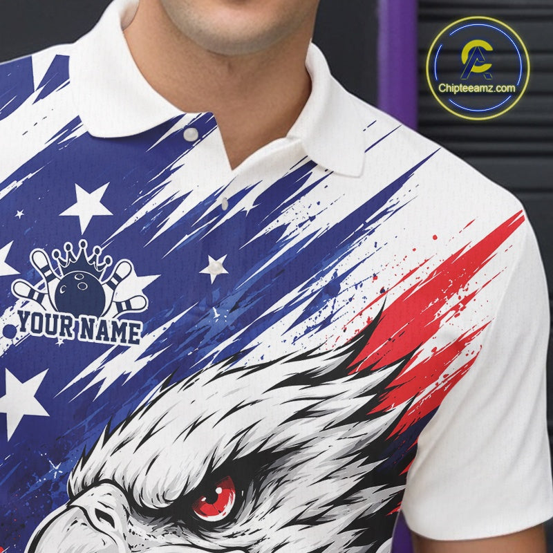 Custom Patriotic Eagle Polo Shirt for men