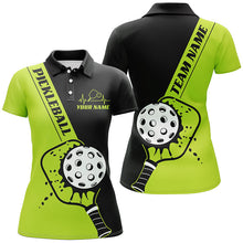 Load image into Gallery viewer, Black And Green Custom Pickleball Team Shirts For Women, Women'S Pickleball Outfit IPHW7458