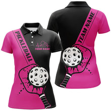 Load image into Gallery viewer, Black And Pink Custom Pickleball Team Shirts For Women, Women'S Pickleball Outfit IPHW7459