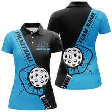 Load image into Gallery viewer, Black And Blue Custom Pickleball Team Shirts For Women, Women'S Pickleball Outfit IPHW7460