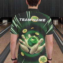 Load image into Gallery viewer, Custom Lucky Strike Saint Patricks Bowling Polo Team Shirts For Men, Green Bowling Shirt IPHW8583
